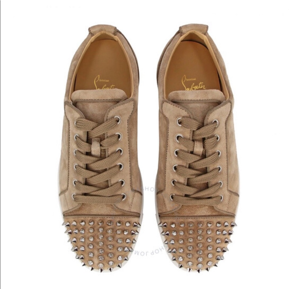 Christian Louboutin Men's Louis Junior Spikes Orlato Calfskin Suede, size 43